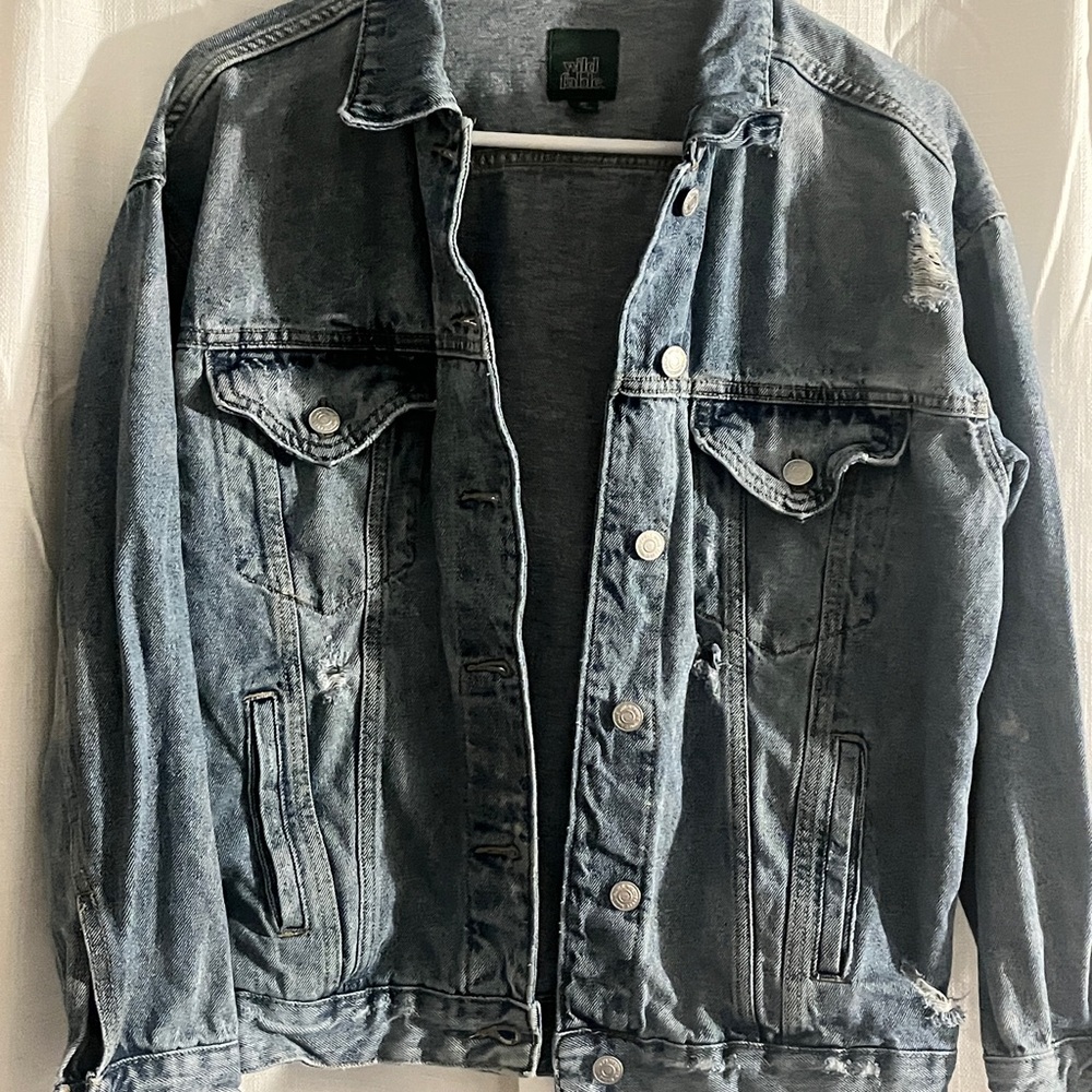 Wild Fable Distressed Denim Jacket (XS)